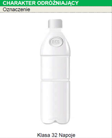 Biała plastikowa butelka z korkiem bez etykiety z wytłoczoną poniżej korka elipsą zawierającą litery ECS