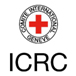 Czerwony krzyż otoczyny napisem Comite International Geneve poniżej napis ICRC