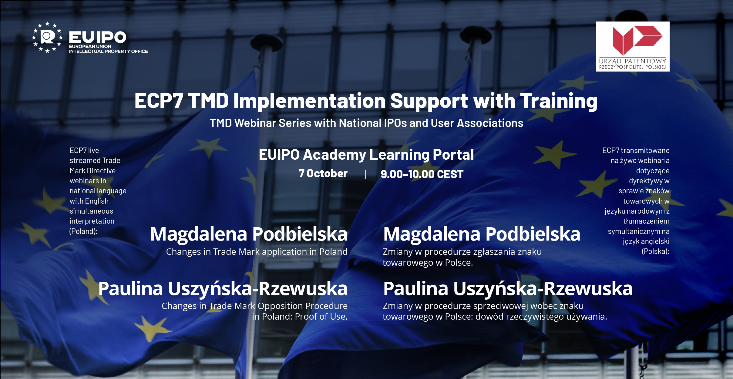 ECP7 TMD Implementation Support with Training - webinar 7 October 2021