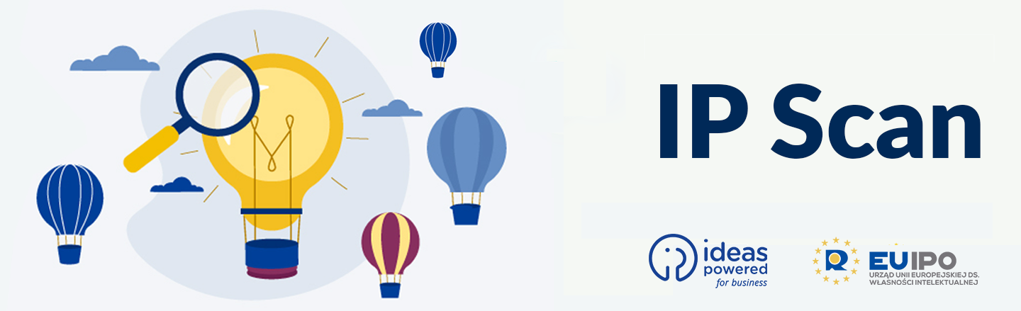 Baner dotyczący usługi wstępnej diagnostyki własności intelektualnej pod nazwą IP Scan