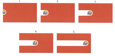 Pięć pomarańczowych prostokątów z coraz dłuższym białym paskiem widocznym na ich tle i niebieskim napisem Vizir na końcu białego paska